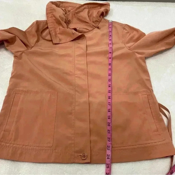St John Cowl Neck Zip Front Jacket Lightweight Coral Rose Women's Medium - Picture 11 of 13